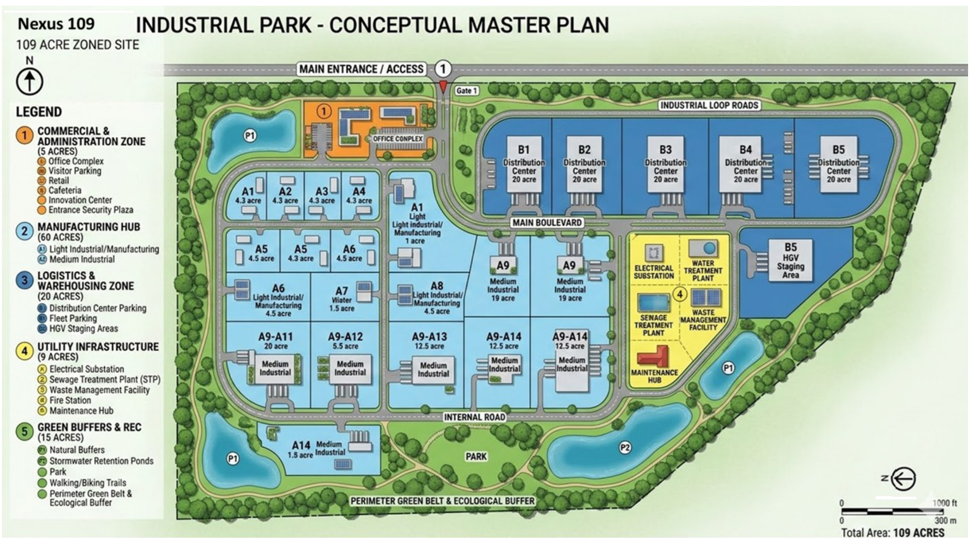 Conceptual master plan of Nexus 109 industrial park